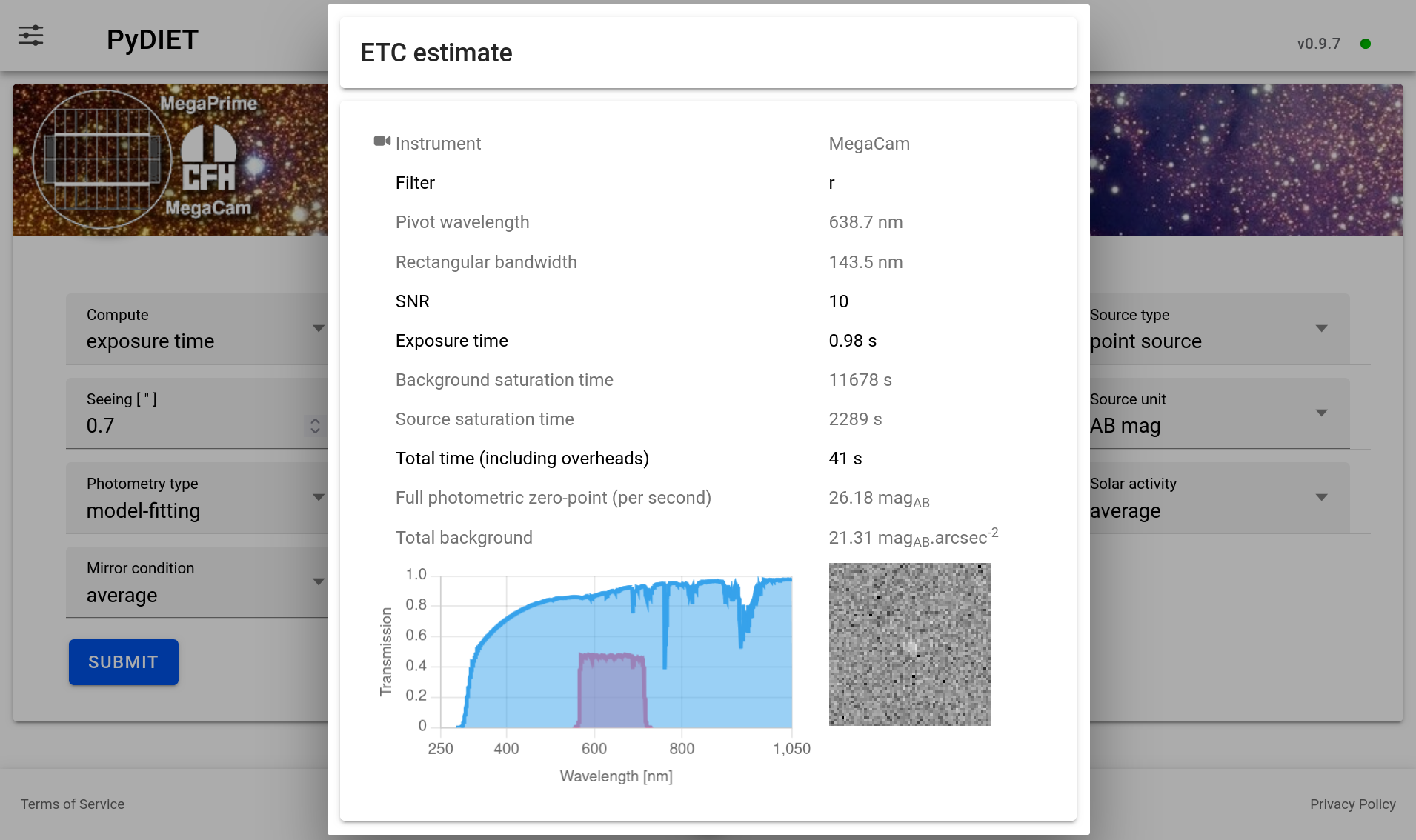 |PyDIET| result panel